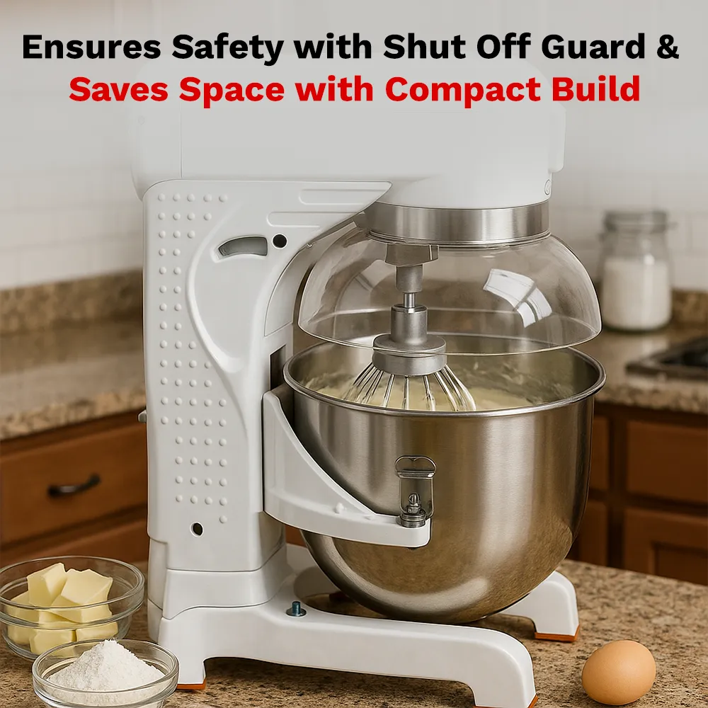 BakeMax countertop electric mixer delivering smooth planetary mixing for pastries, breads, and creams in cafés and restaurants. Built to last long.