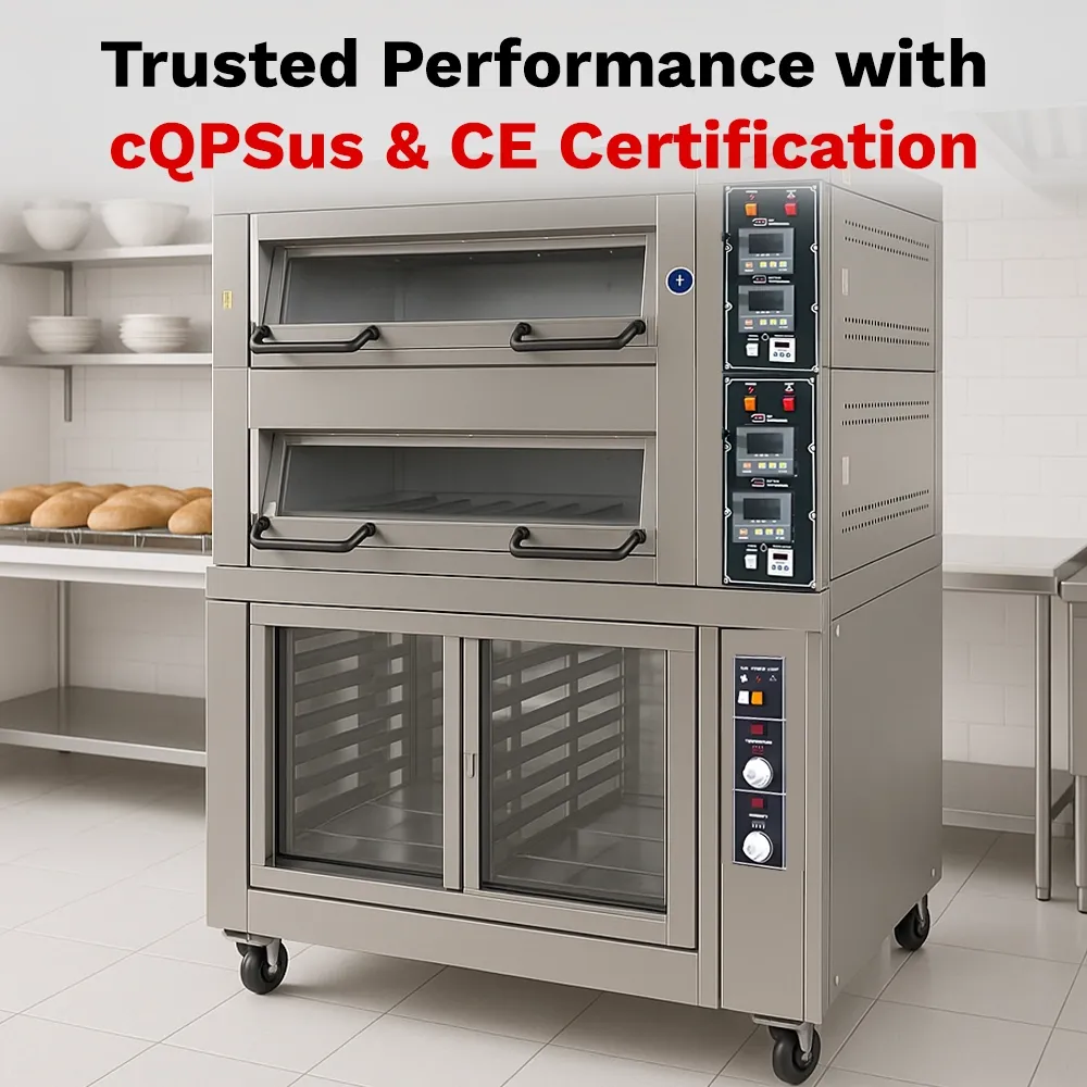 BakeMax compact triple-deck electric oven holds multiple sheet pans, offering powerful baking capability for mid-size bakeries with limited space.