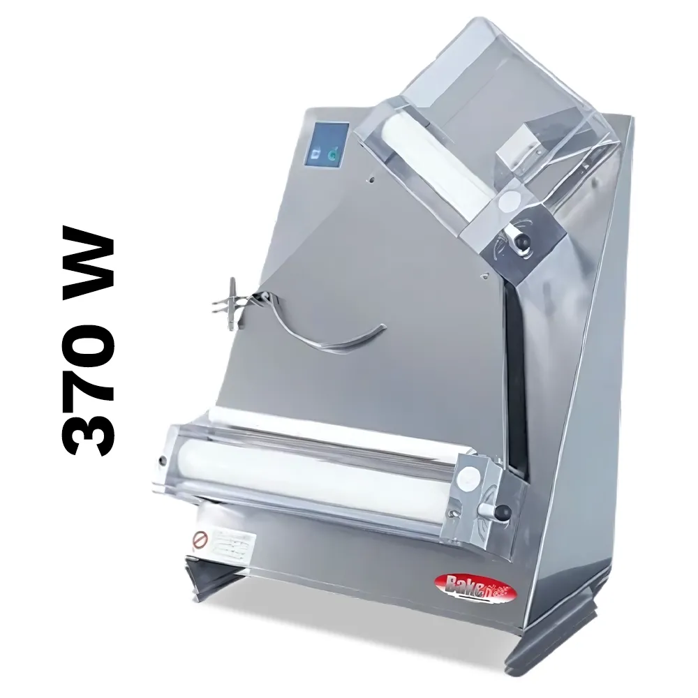 BakeMax Two-pass dough sheeter with compact countertop design, quiet operation, consistent results, easy to clean, ideal for bakery and pastry use.