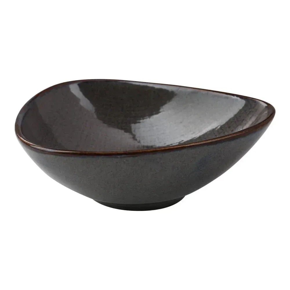 Yanco melamine brown triangle sauce bowl, durable and stylish, perfect for serving sauces, dips, or condiments in restaurants and cafes.
