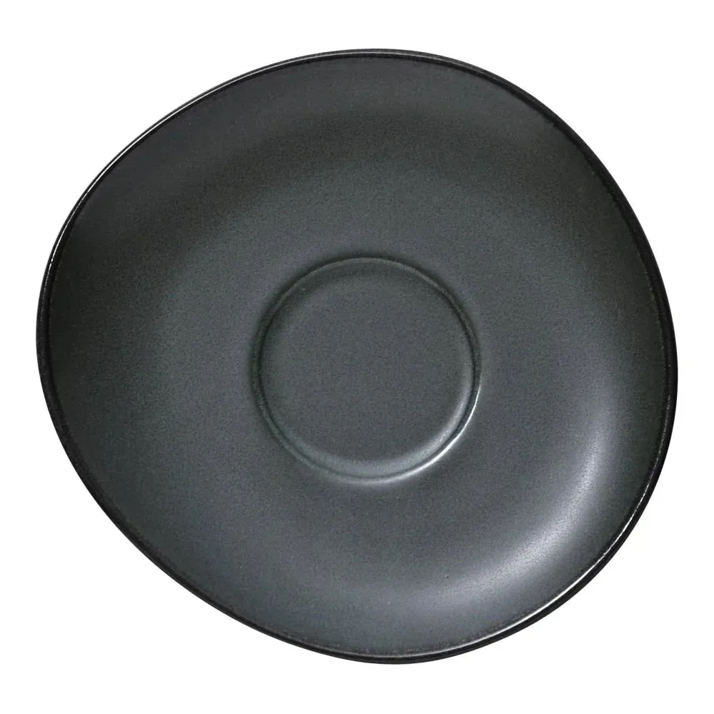Matte glaze chinaware saucer from Yanco China with a smooth finish, ideal for coffee and tea service in cafes, hotels, and upscale dining areas.