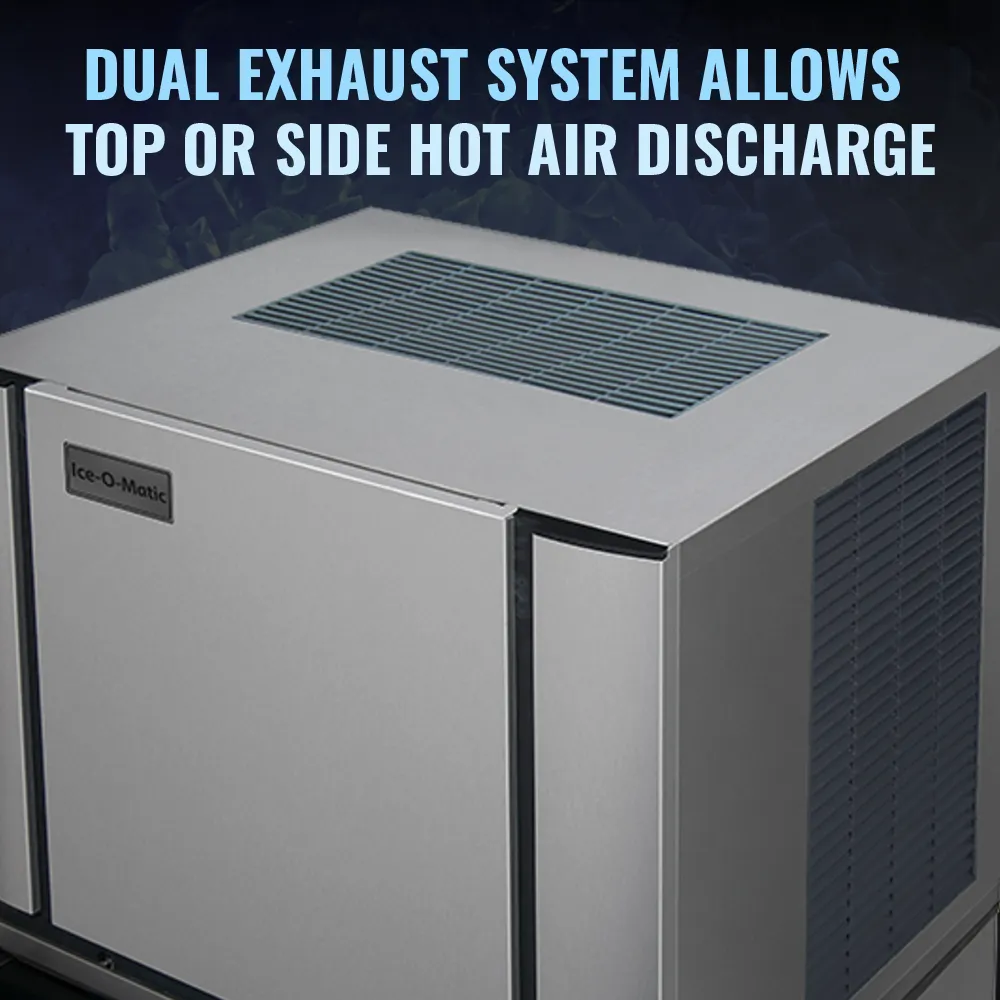 Ice-O-Matic air cooled half cube ice machine head without storage bin, delivering steady ice output for busy professional kitchens.