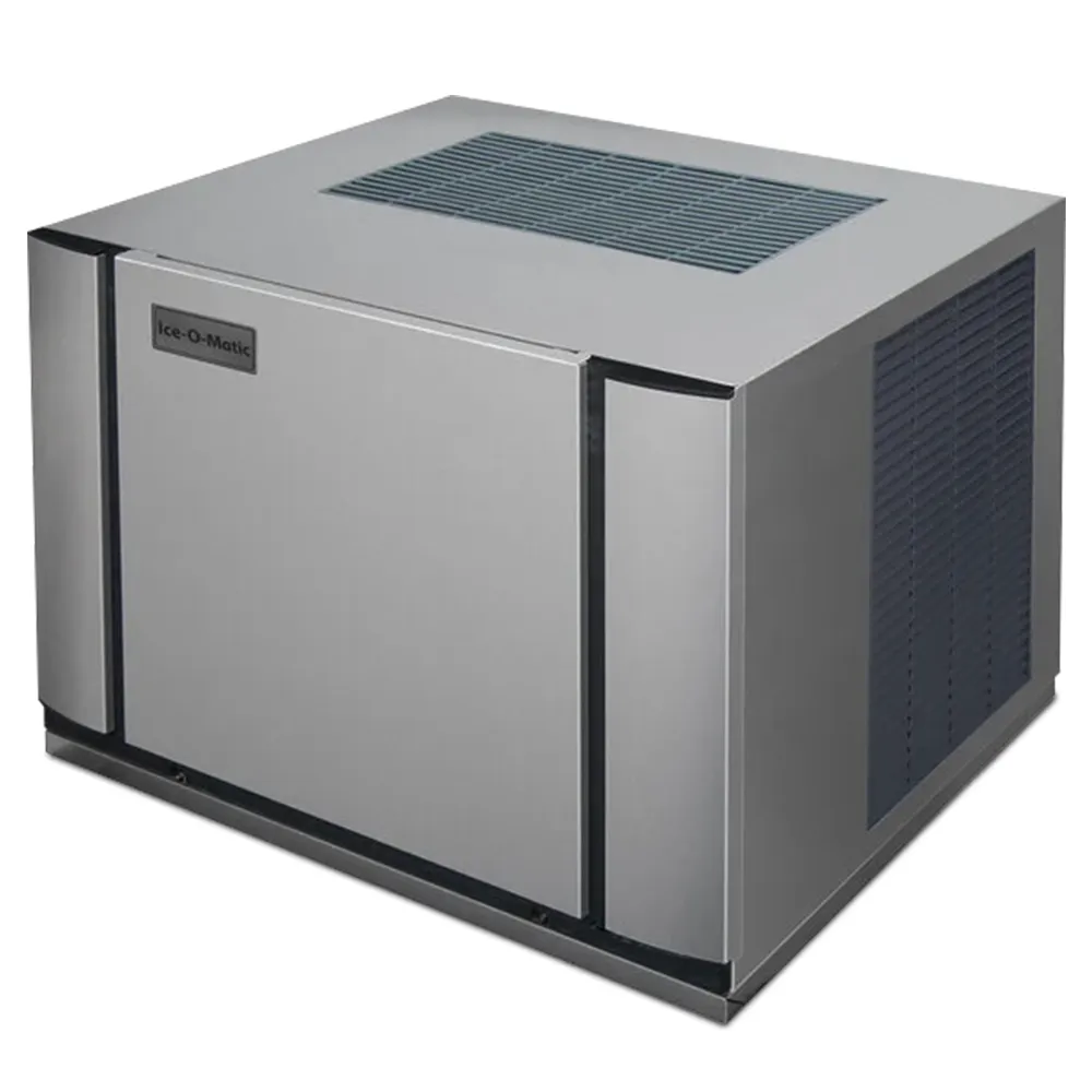 Ice-O-Matic stainless steel air-cooled half cube ice machine head without storage bin, providing consistent ice output for commercial operations.