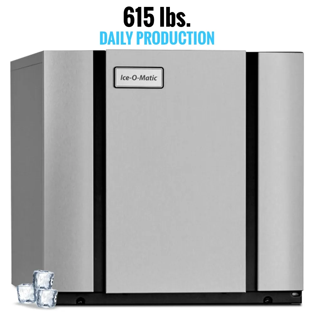 Ice-O-Matic stainless steel air cooled half cube ice machine head without storage bin, efficient for commercial beverage service.