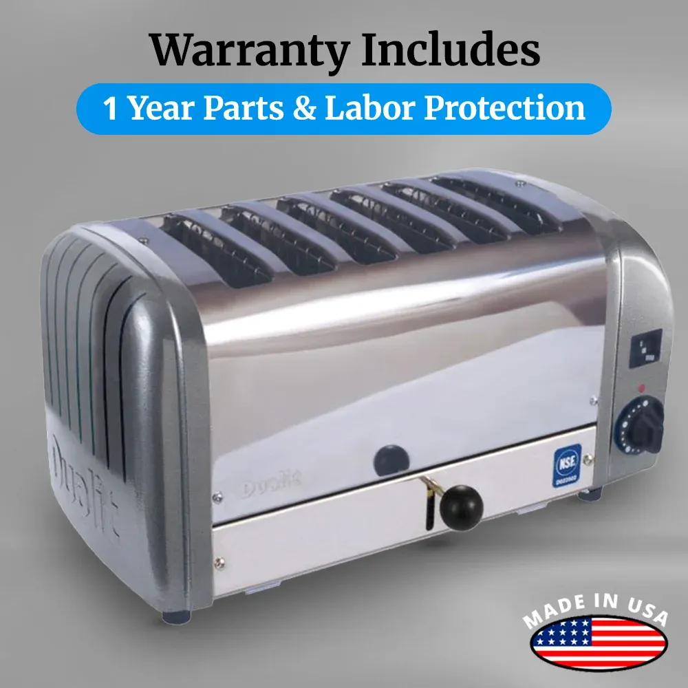 Cadco six-slice standard toaster, commercial kitchen compact stainless steel, high-speed slots, adjustable, catering durable easy-clean.