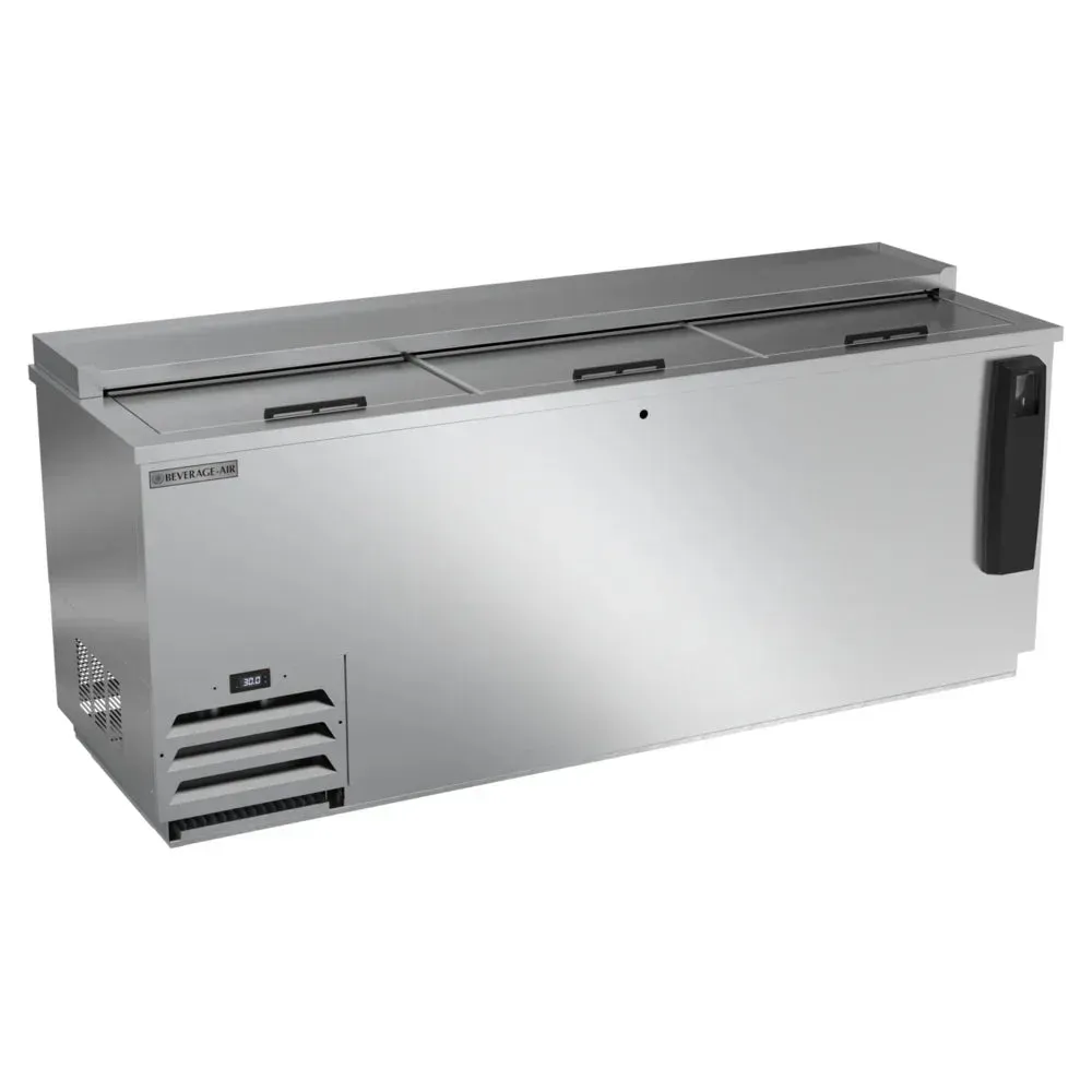 Beverage-Air stainless steel Frosty Brew deep well bottle cooler designed for efficient chilling and storage of bottled beverages in bars.