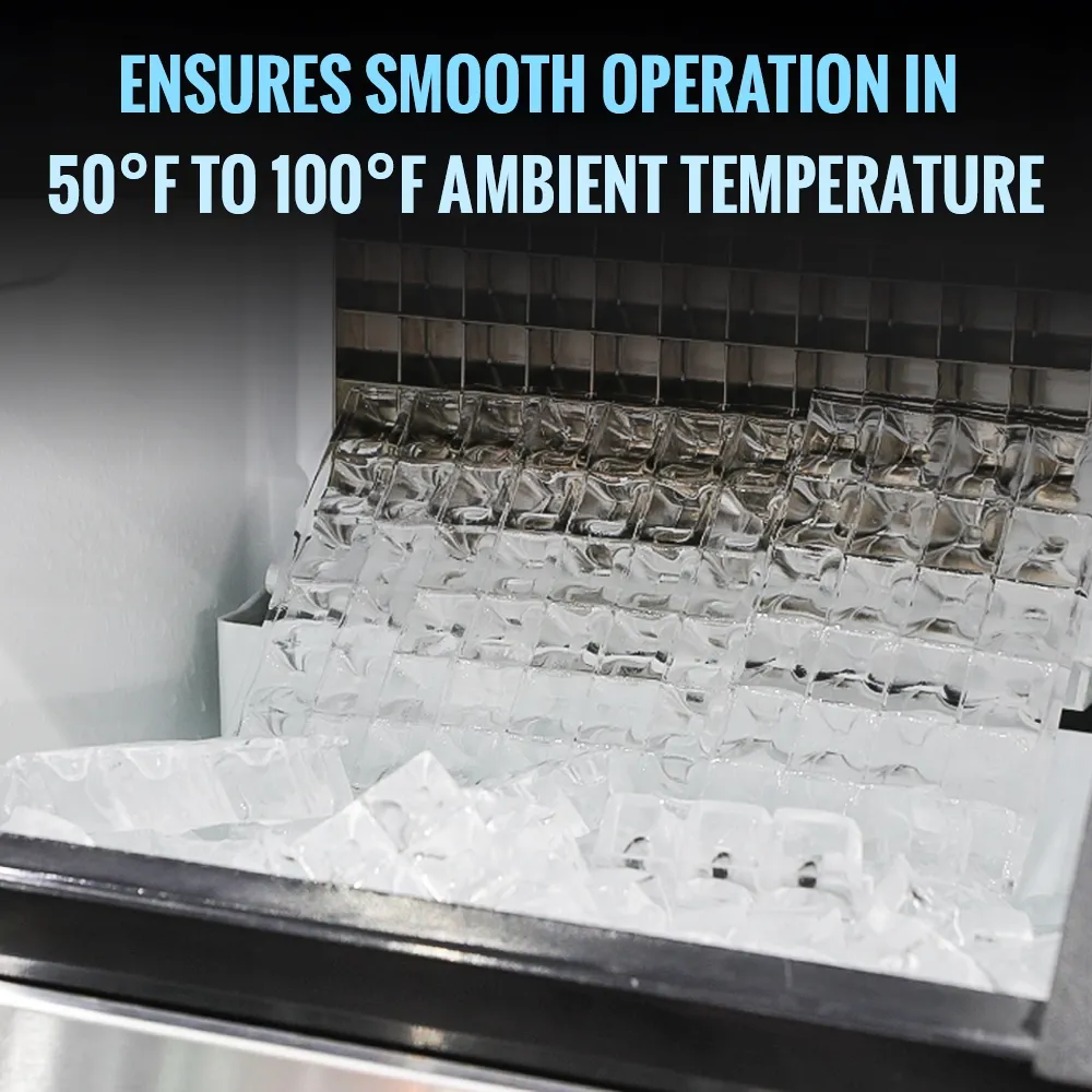 Ice-O-Matic floor model water cube ice dispenser with built-in storage, ideal for easy ice access in restaurants, bars, and cafes.