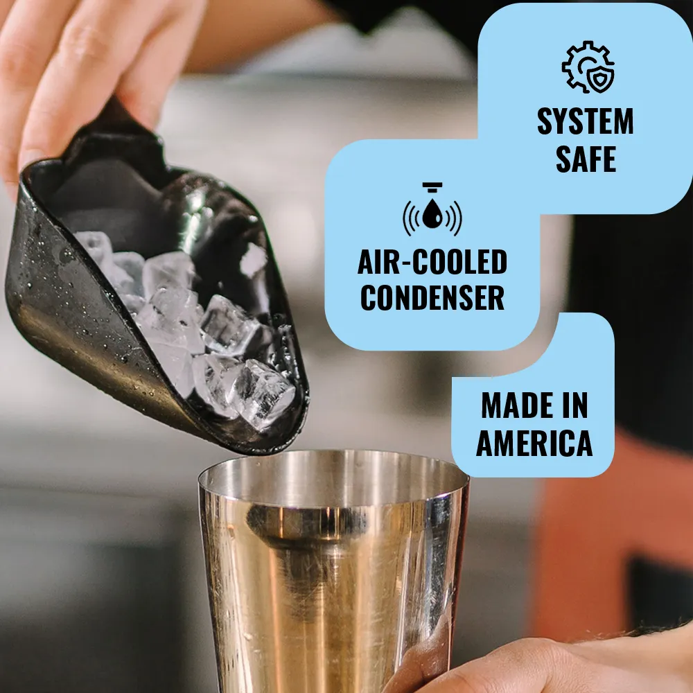 Ice-O-Matic air cooled pearl nugget ice machine head without storage bin, providing steady ice production for beverage operations.