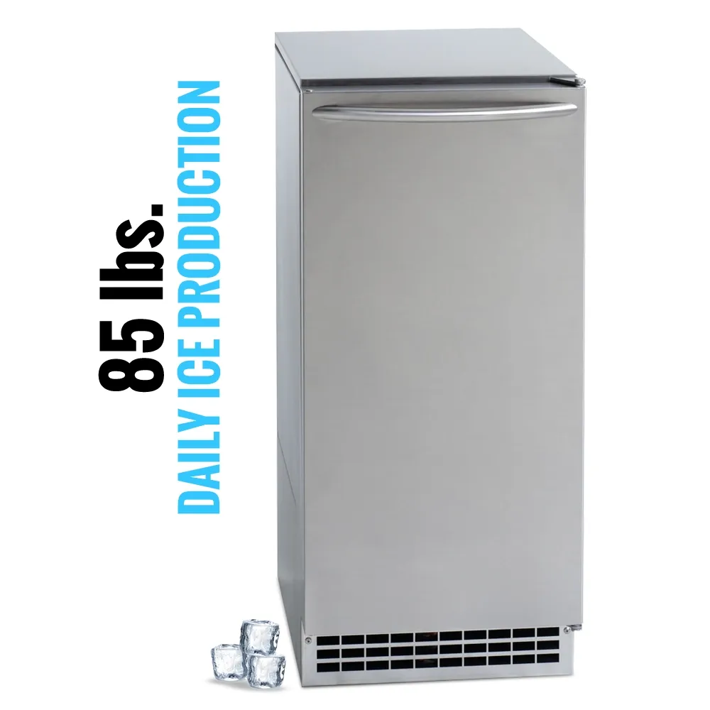 Ice-O-Matic pearl nugget ice undercounter machine head without storage bin, producing soft ice perfect for beverages and hospitality use.