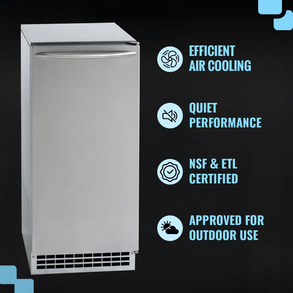 Ice-O-Matic pearl nugget ice undercounter machine head without storage bin, producing soft ice perfect for beverages and hospitality use.