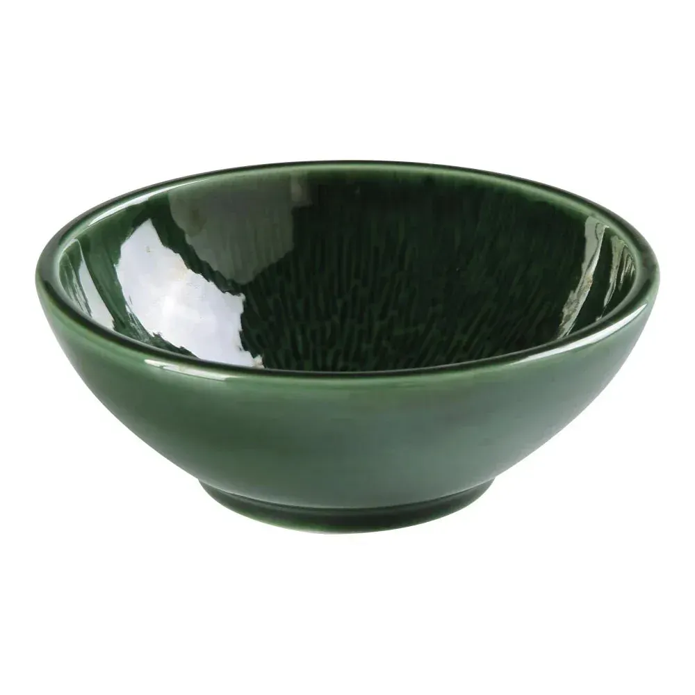 Yanco China green chinaware round soup bowl, durable catering serveware, reusable design perfect for broths, stews, and appetizer presentations.