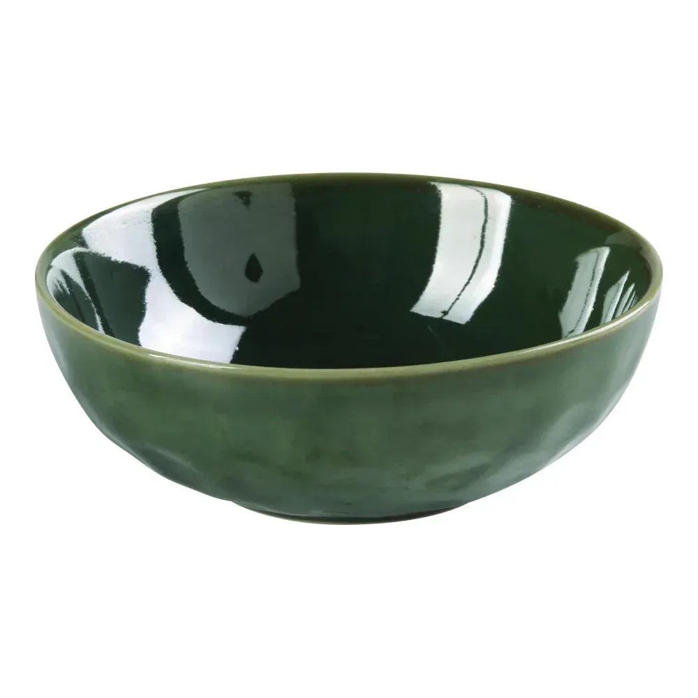 Yanco China green chinaware round nappie bowl, durable catering serveware, reusable design ideal for desserts, soups, and small portion servings.