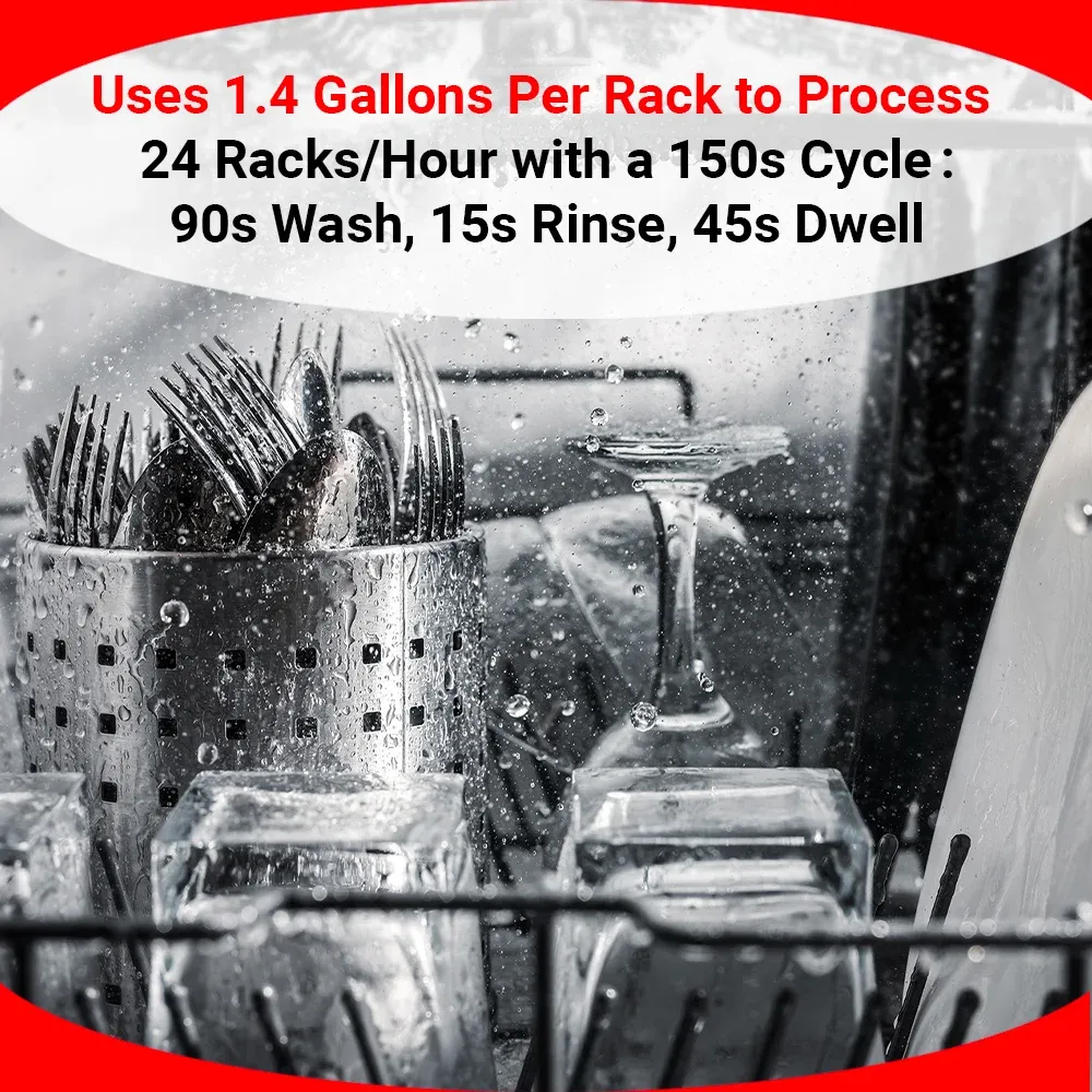 High-temp fill and dump CMA undercounter dishwasher with built-in dispenser, sanitizing cookware and utensils quickly for hotels, cafes, and caterers.