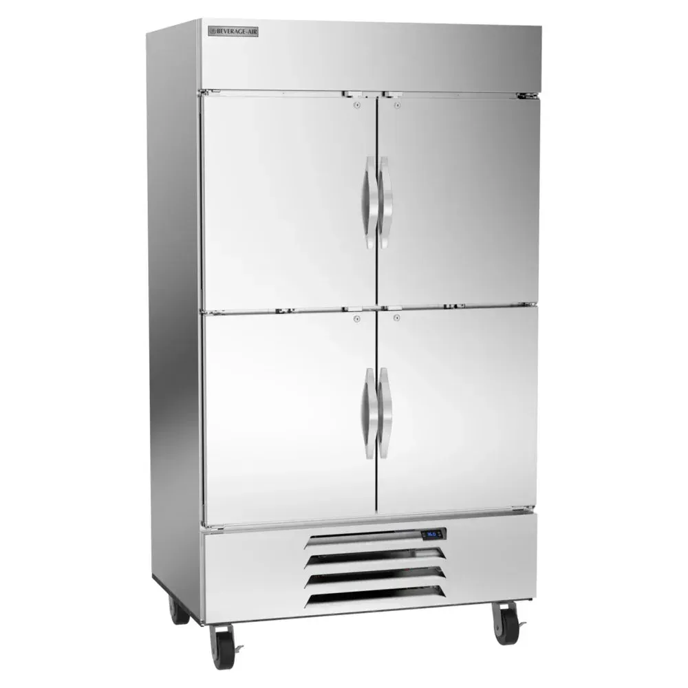 Beverage-Air compact bottom-mount half door reach-in refrigerator for cafes provides efficient cooling and easy access in a space-saving footprint.