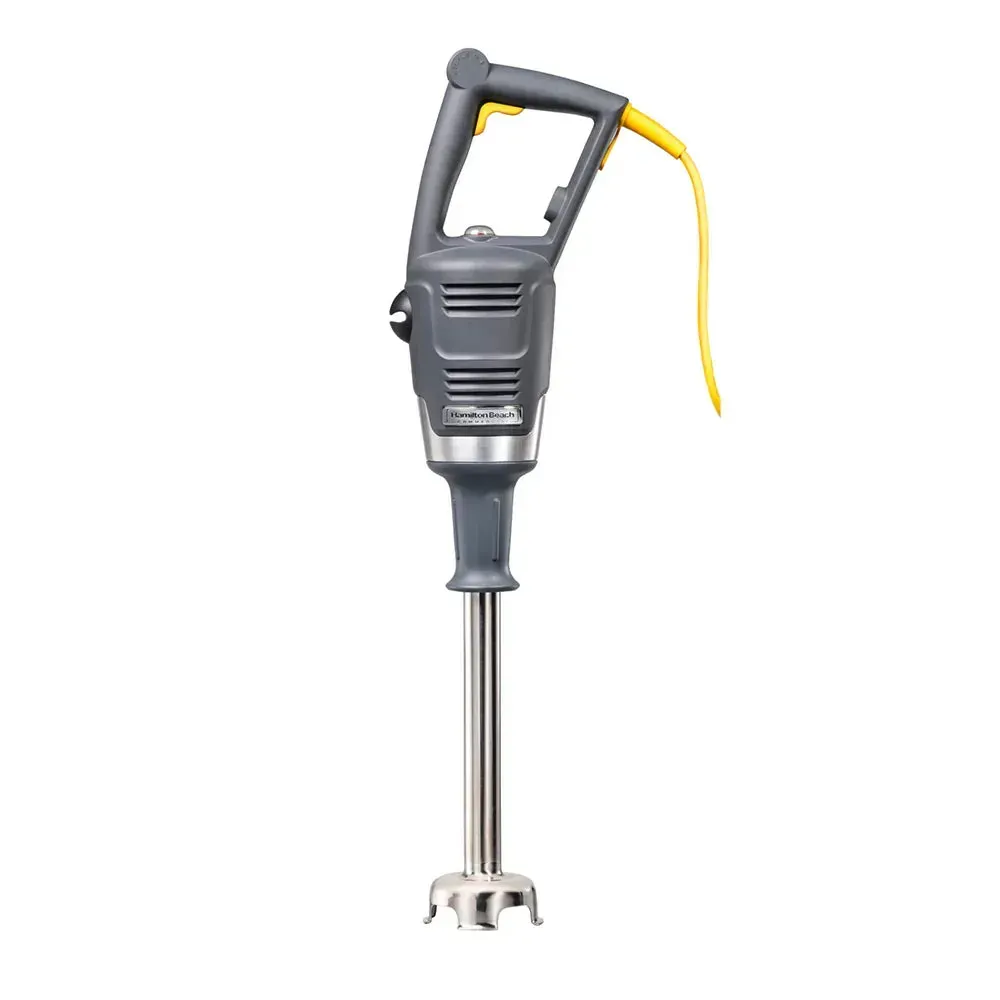 BigRig 12-inch variable-speed Hamilton Beach immersion blender packs one-horsepower punch for efficient blending in compact commercial spaces.