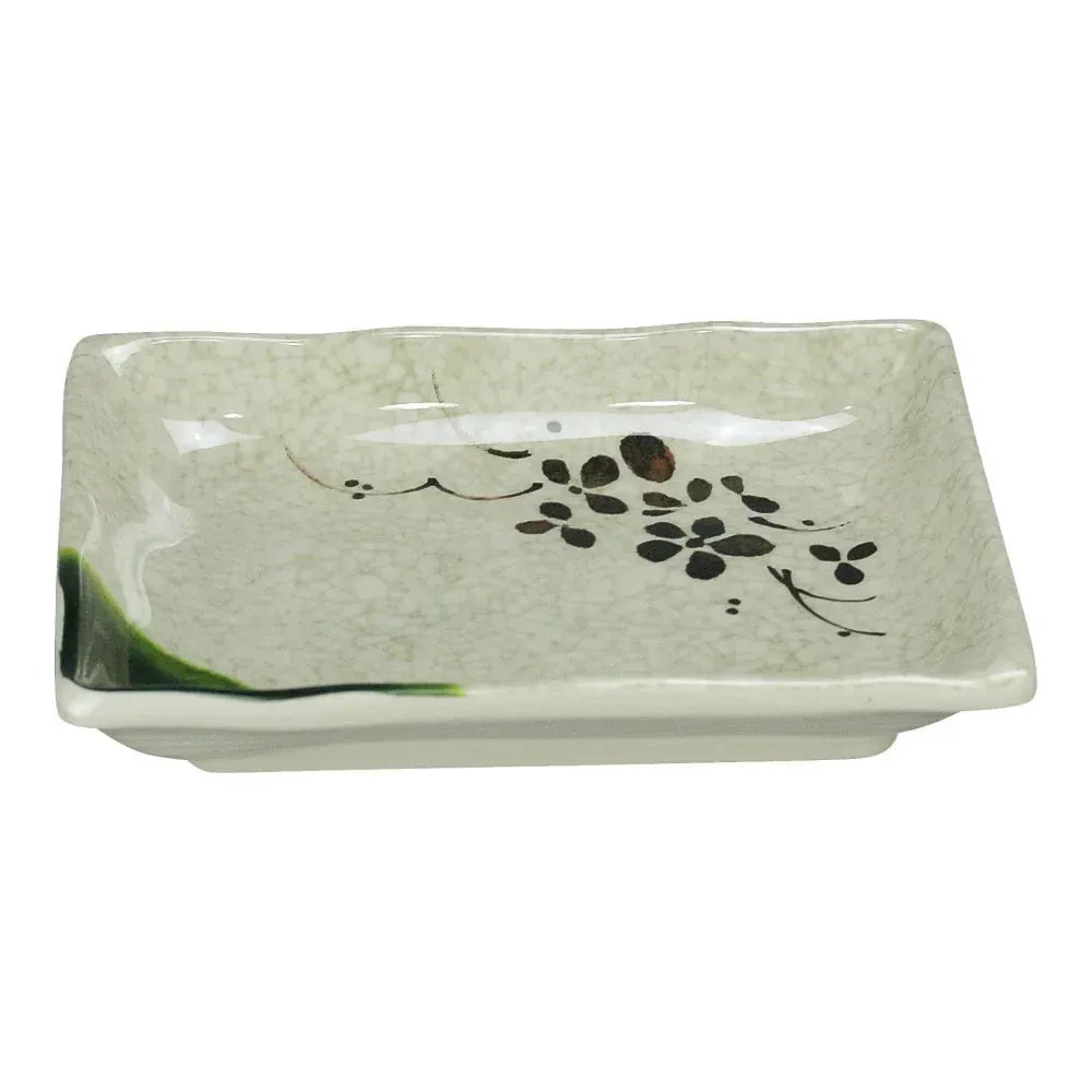 Yanco China beige melamine rectangular plate sturdy and reusable, perfect for catering, bulk serving platter supply, and petite food presentation