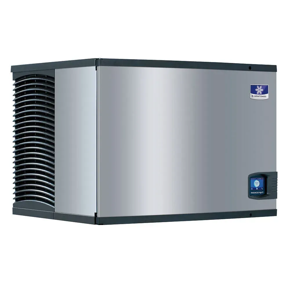 Forty-eight-inch air-cooled full cube Manitowoc ice machine head supporting 208230V single phase, ideal for adaptable kitchen setups.