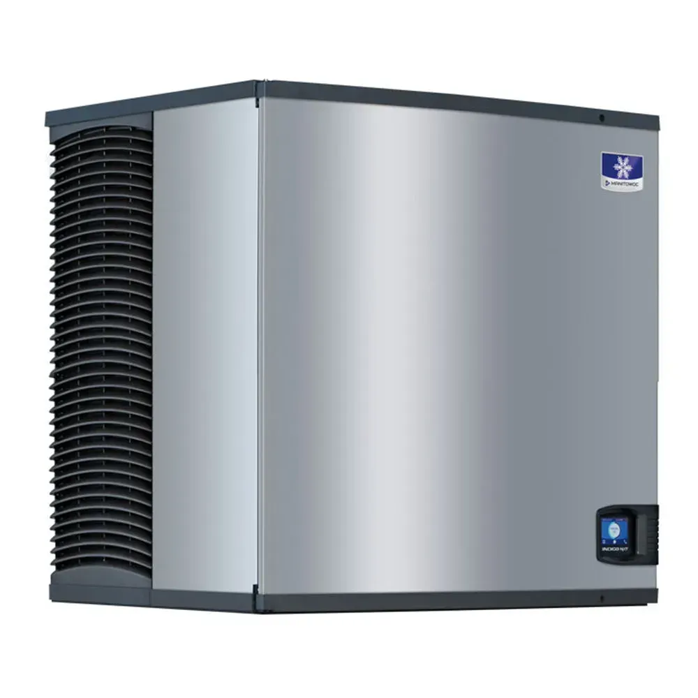 Manitowoc air-cooled cube ice machine head with stainless exterior, front vents, compact, no bin, designed for consistent high-output ice needs.