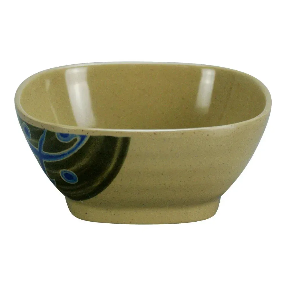 Yanco China compact rectangular bowl in sand melamine for miso soup, rice, or small sides, adding authentic Japanese charm to modern dining.