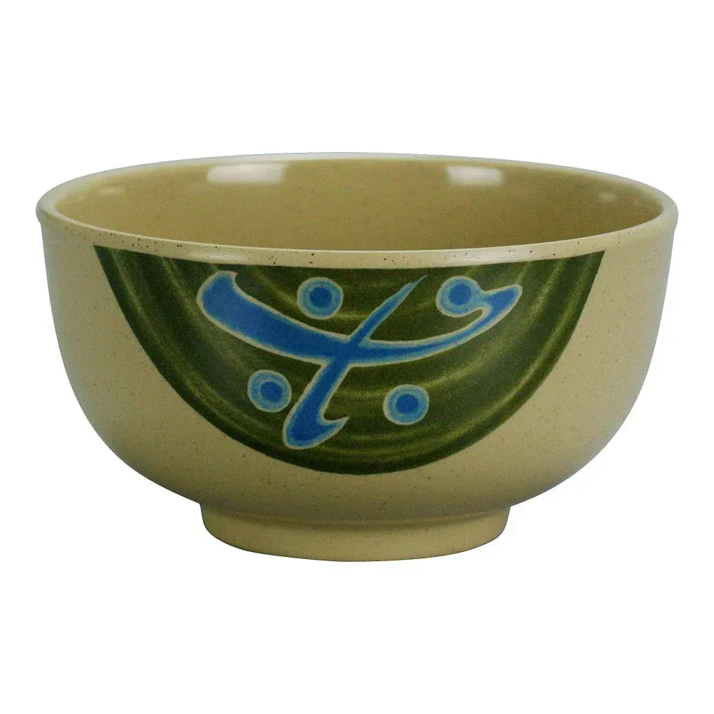 Yanco China mini sand melamine soup bowl ideal for miso or clear broth starters in cozy Japanese settings, with classic round form and sand finish.