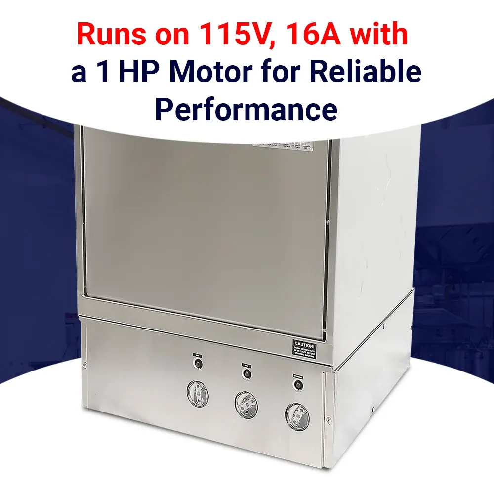 Low-temp CMA undercounter dishwasher with heater for hotel kitchenscompact design sanitizes glassware efficiently while conserving water and energy.