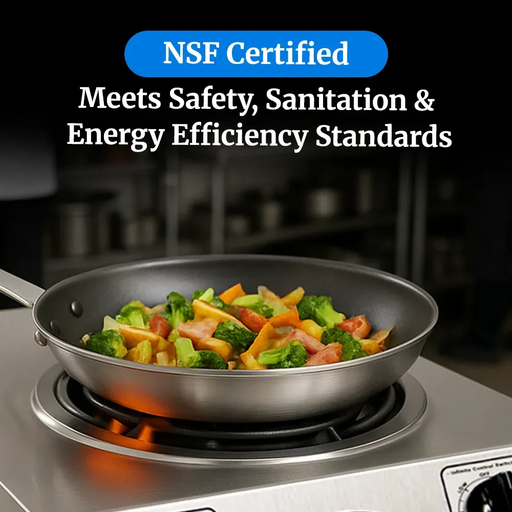 Cadco stainless steel single burner hot plate with large cast iron element provides even heat distribution for big pans and heavy cooking loads.