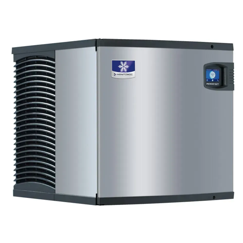 An energy-efficient air-cooled Manitowoc ice machine head that generates regular size cube ice, perfect for kitchens without storage.