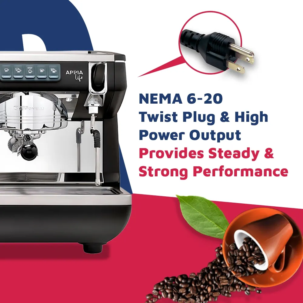 Nuova Simonelli dual-group matte black espresso machine with LED lights and precision gauges delivers high-volume shots on café counter.
