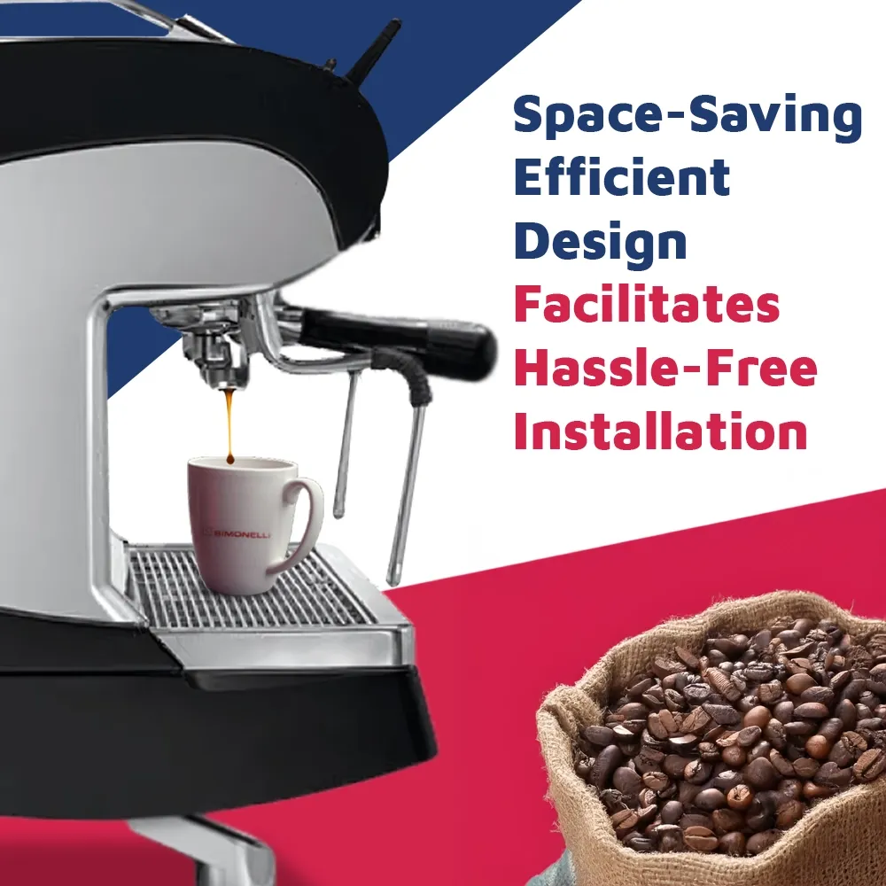 Nuova Simonelli three-group volume control espresso machine in stainless steel delivers accurate dosing and durable performance for high-volume cafés.