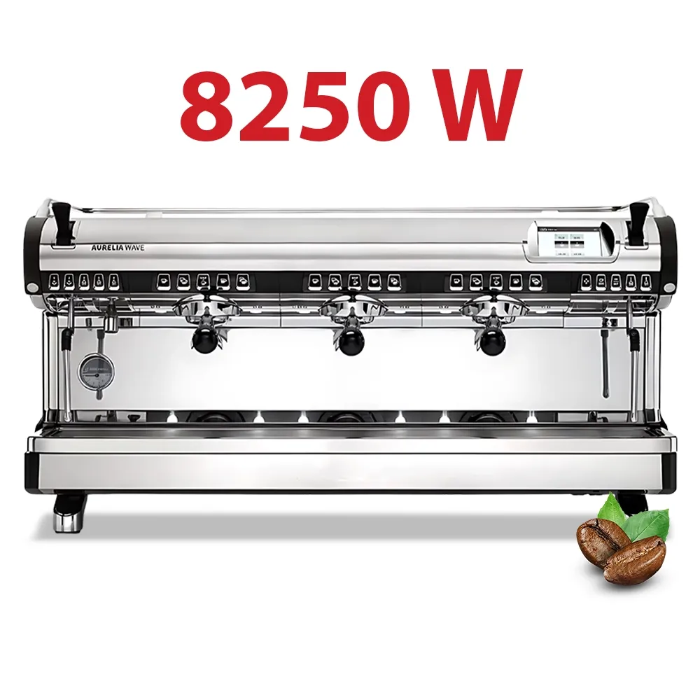 Nuova Simonelli three-group espresso machine with T3 tech and multi-boiler control delivers stable shots in a compact, durable design for cafés.