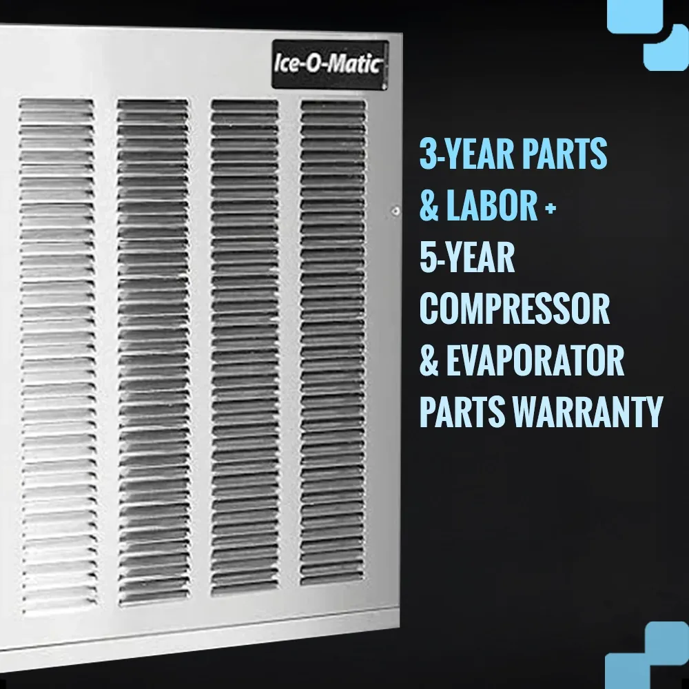 Ice-O-Matic remote cooled flake ice machine head without storage bin, ideal for high-volume ice needs in commercial operations.