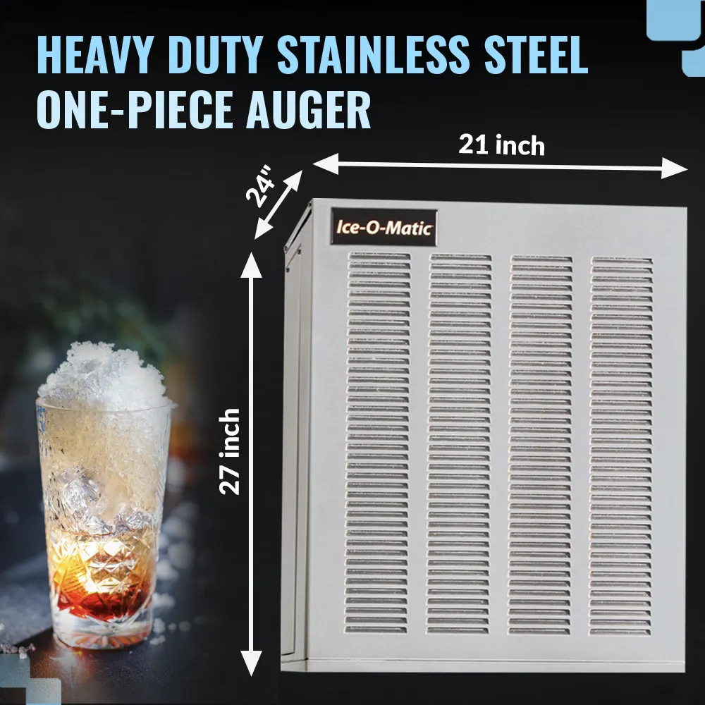 Ice-O-Matic air cooled flake ice machine head without storage bin, providing consistent ice output for restaurants and bars.