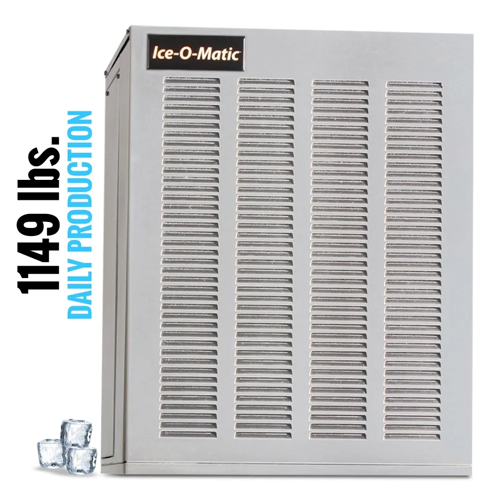 Ice-O-Matic air cooled flake ice machine head without storage bin, providing consistent ice output for restaurants and bars.