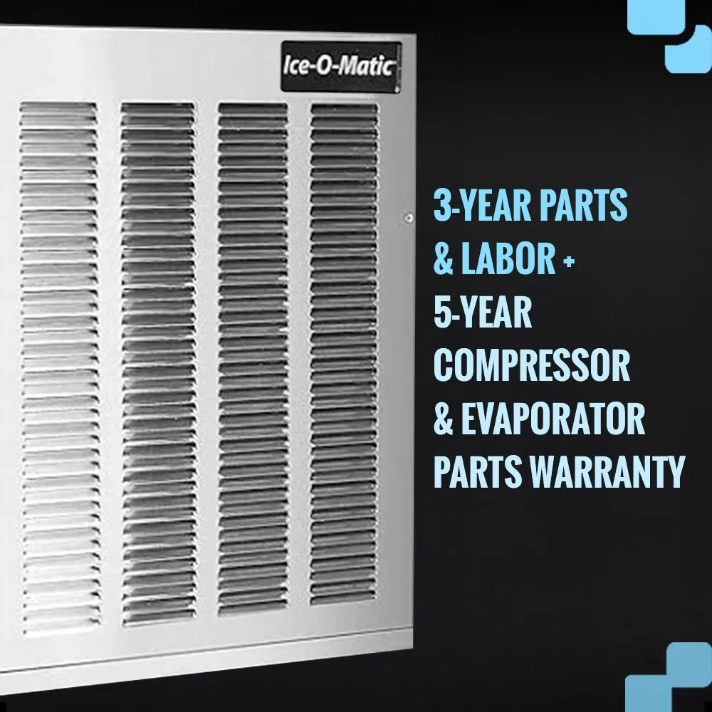 Ice-O-Matic air cooled flake ice machine head without storage bin, providing consistent ice output for restaurants and bars.