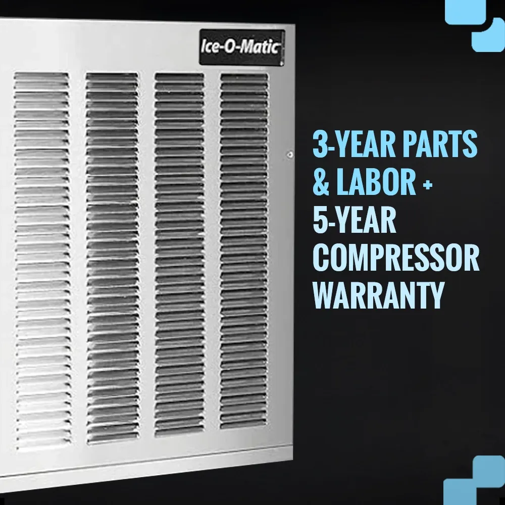 Ice-O-Matic remote cooled flake ice machine head without storage bin, efficient for continuous ice production in professional kitchens.