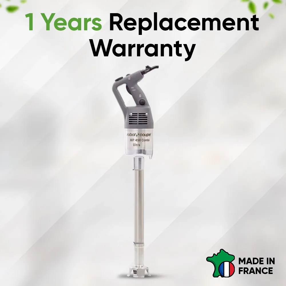 Robot Coupe combi turbo immersion blender with whisk and chopper attachments for versatile blending, chopping, and whisking in kitchens.