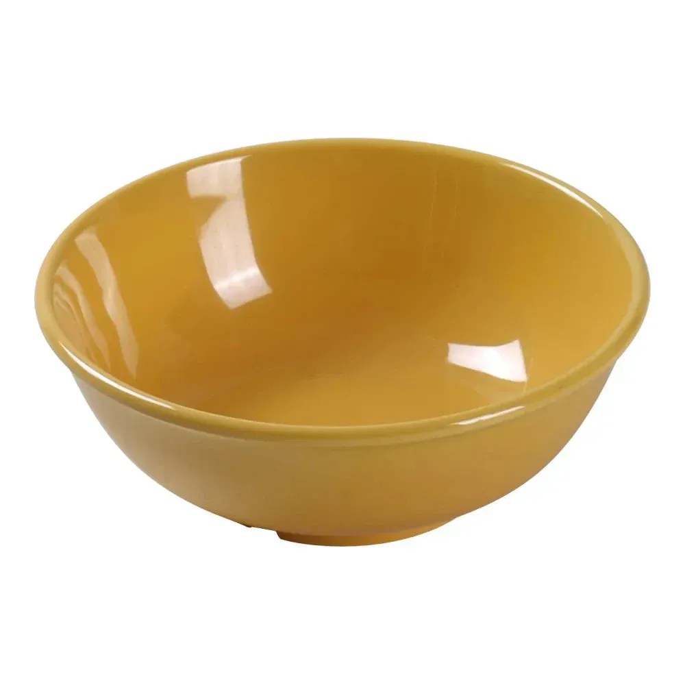 Yanco China yellow bowl with a shiny interior and soft curved shape, ideal for pasta, salads, or stews while bringing cheer to your dining experience.