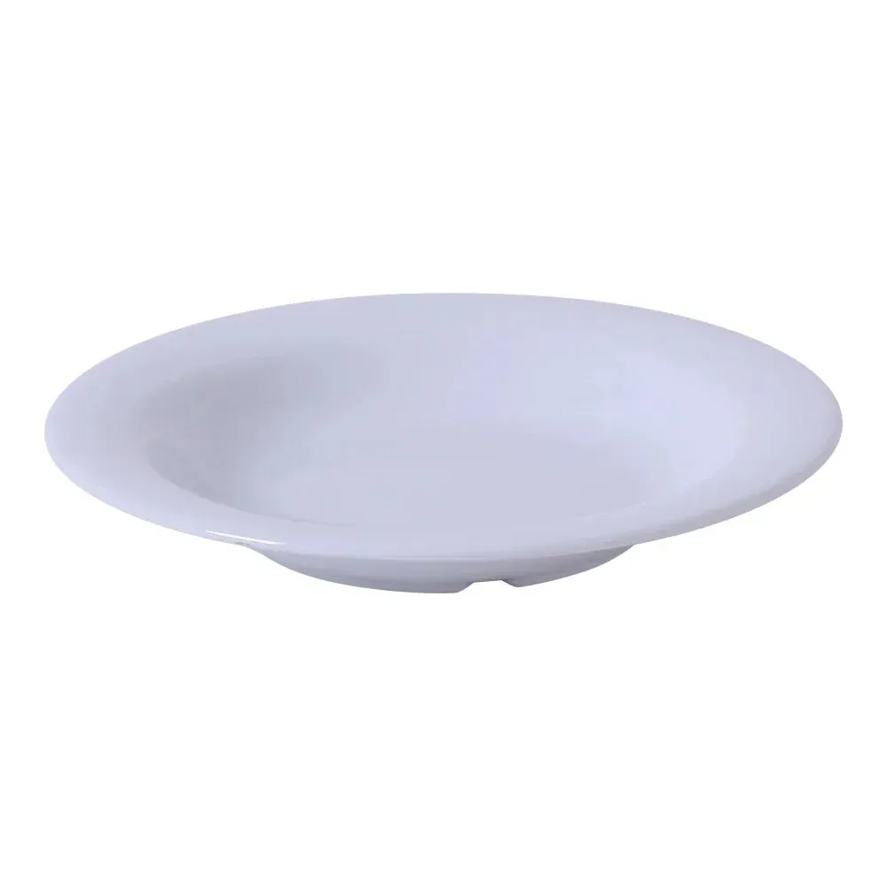 Crisp Yanco China white plate with a soft, smooth surface and timeless design, offering versatility for both everyday use and stylish dinner parties.