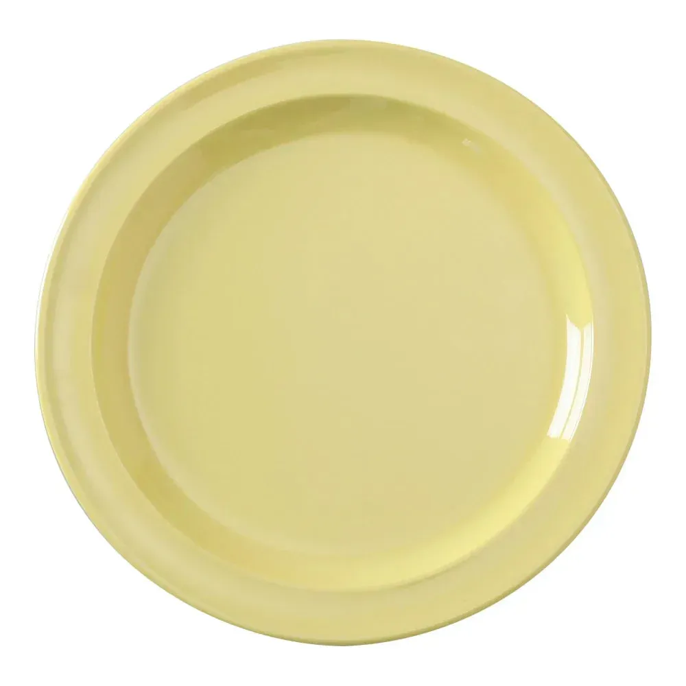 Yanco China yellow melamine dinner plate versatile and stylish for casual dining, great for main courses in restaurants, buffets, and catered venues