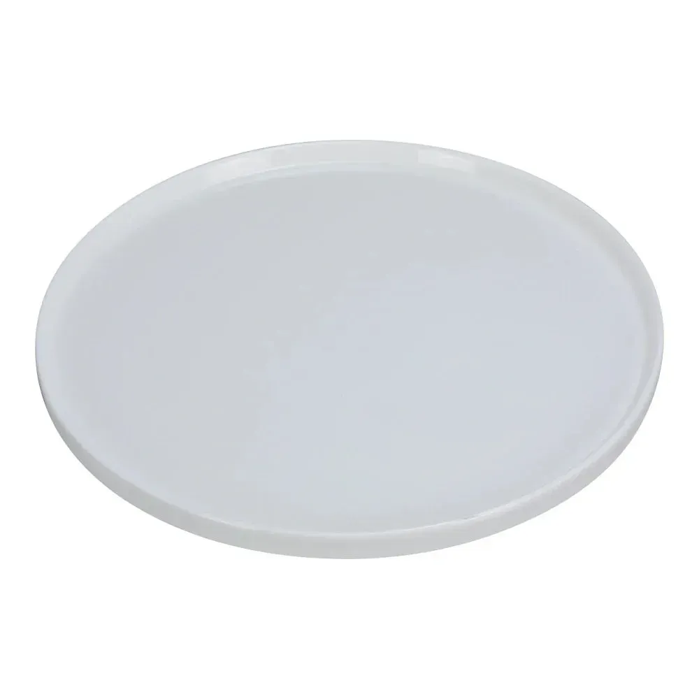 Large coupe pizza plate in pure white from Yanco China, perfect for artisan pies, a durable, stackable, restaurant grade serving dish.