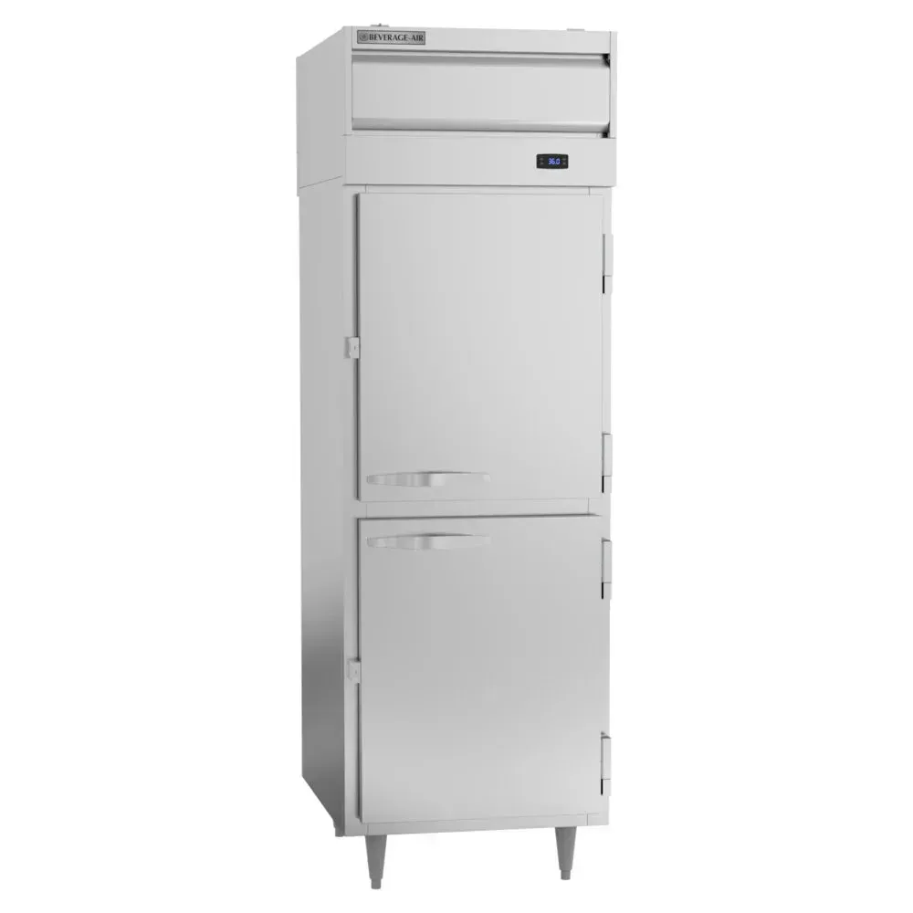 Beverage-Air one-section pass-thru refrigerator with two solid half-doors, designed for organized cold storage and improved kitchen workflow.