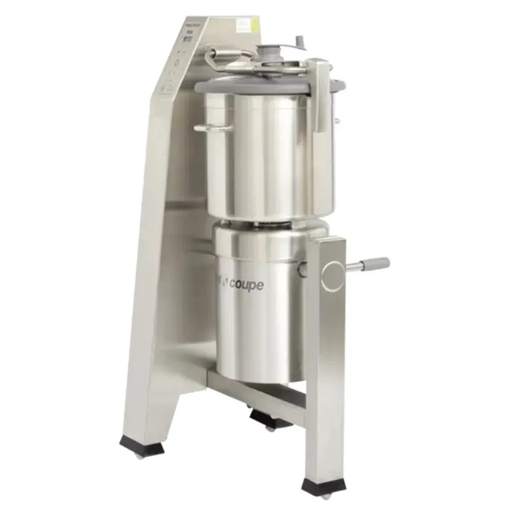 Robot Coupe heavy-duty vertical cutter mixer with stainless bowl, ideal for preparing sauces, purees, and dough in high-volume commercial kitchens.