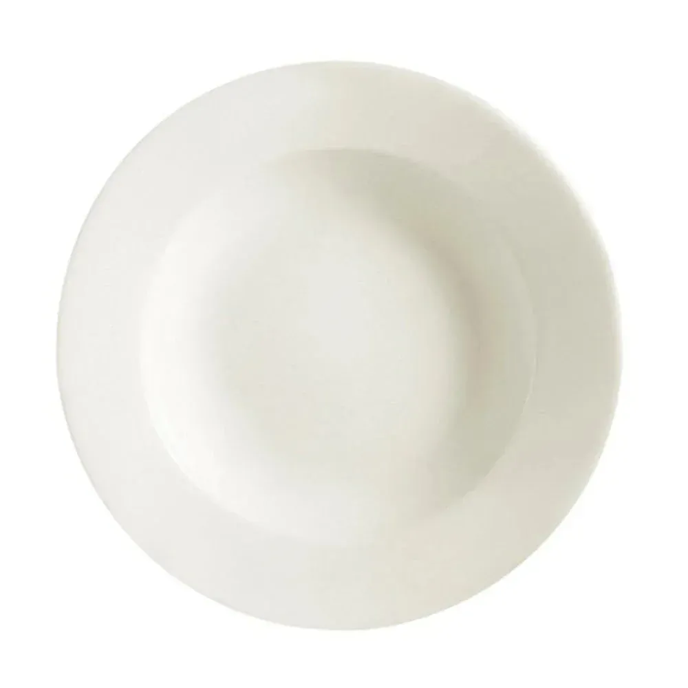 Yanco China spacious white recovery pasta bowl designed for hearty servings in healthcare, combining durability and elegant practical style.