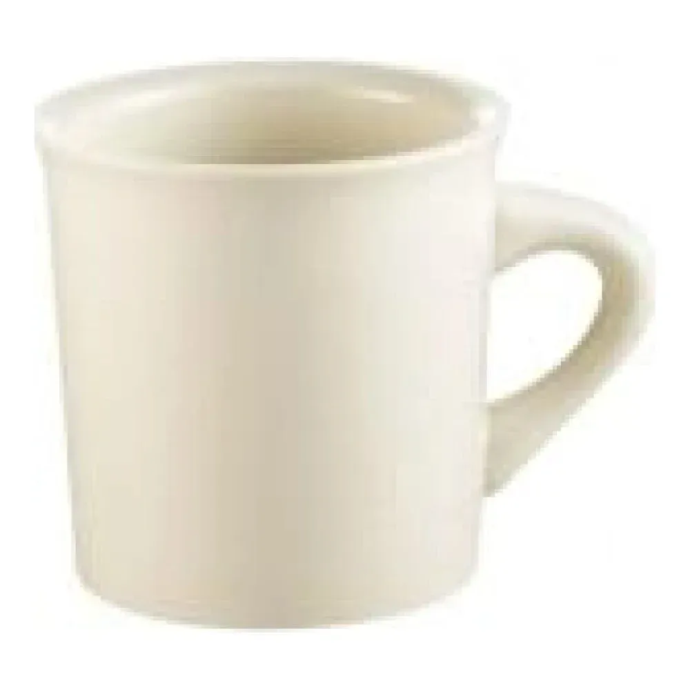Yanco China white recovery coffee mug with sturdy handle perfect for daily beverage service in cafes, restaurants, and hotels with lasting quality.