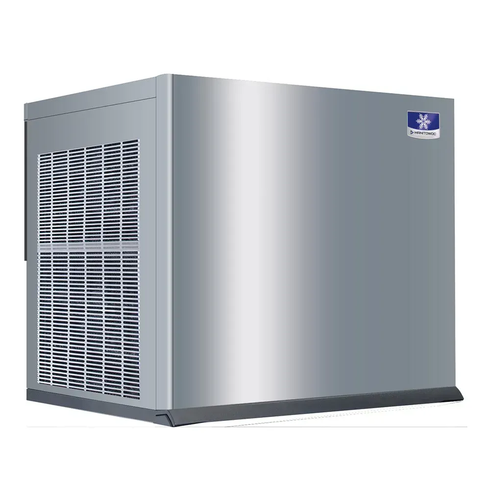 Manitowoc heavy duty air cooled flake ice machine with robust ventilation and stainless steel construction for high-volume commercial applications.
