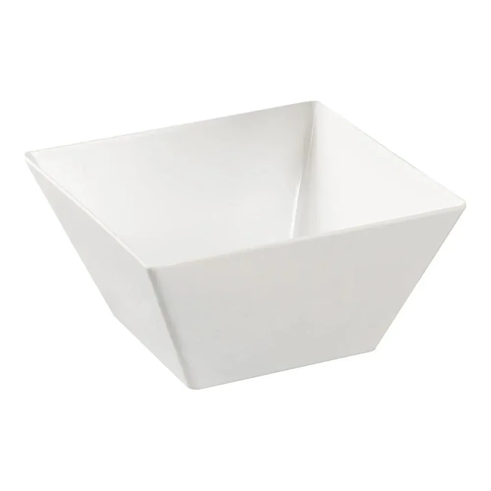 Yanco white melamine square Rome bowl, practical and versatile, perfect for serving salads, pasta, or side dishes in restaurants and cafes.