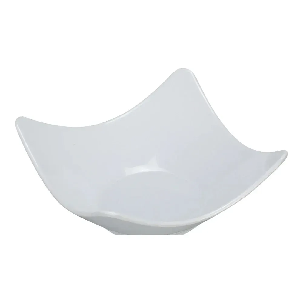 Yanco white melamine square Rome salad bowl, small and practical, perfect for serving sauces, appetizers, or side dishes in restaurants and cafes.