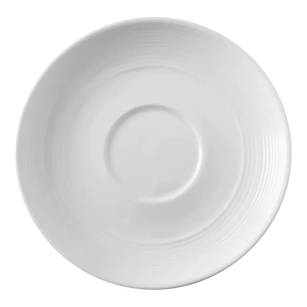 Yanco China white chinaware saucer set elegant and durable, perfect for pairing with coffee cups in a timeless, classic dining setting.