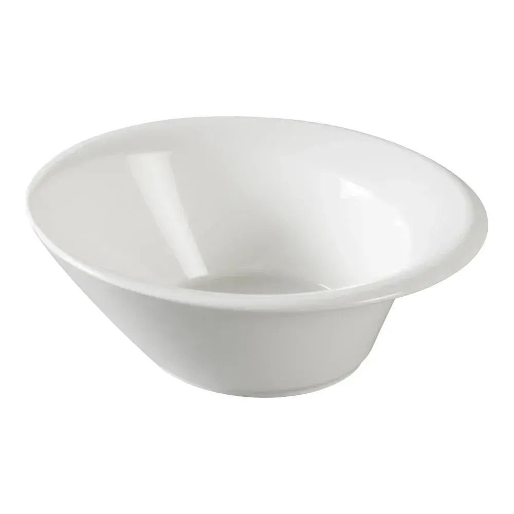 Yanco China large white salad bowl perfect for generous salads or mixed dishes, offering ample space and a simple, elegant presentation.