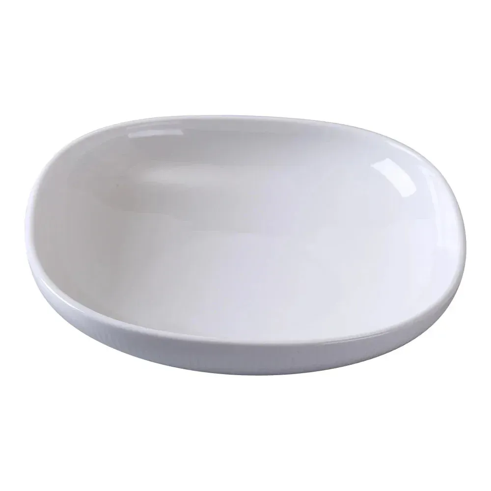 Yanco China stylish white square salad bowl perfect for individual salads, fruits, or sides, combining elegance with practical daily use.